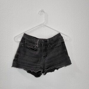 Women's Black Mid Rise Jean Shorts
